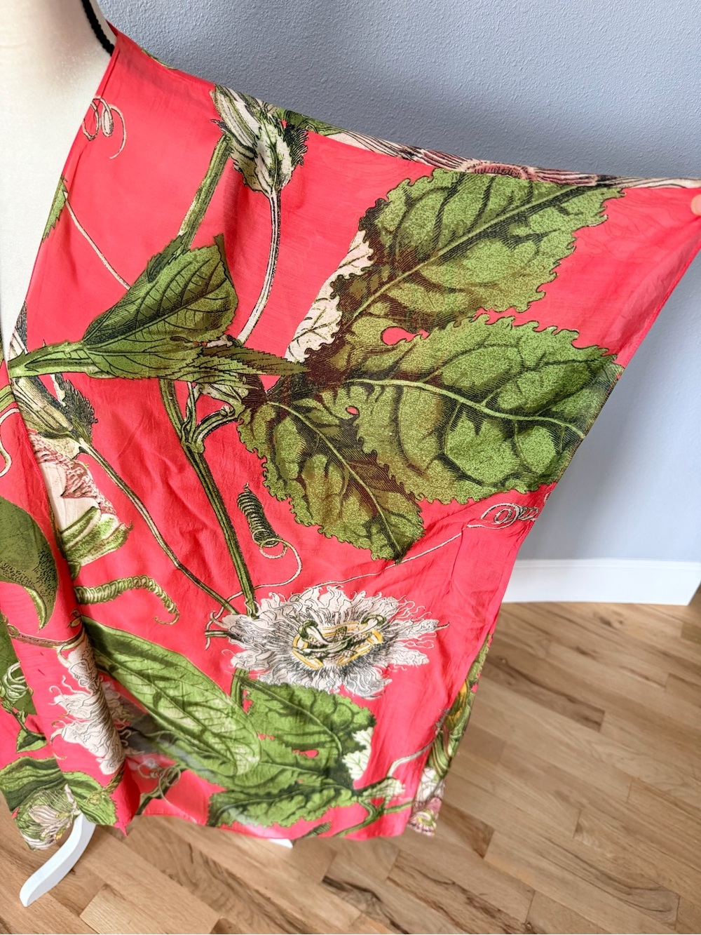 One Hundred Stars x KEW Gardens Passion Flower Coral Kimono Duster One Size GUC - Picture 10 of 15